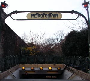 Some sections of the Paris Metro have been around since 1900!  I like the older signs: this one was located 5 minutes from the Solar Hotel in the 14th arrondissement. (Denfert Rochereau)